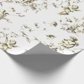 Niedliche Vintage Kupiden Engel Floral Beige Geschenkpapier (Ecke)