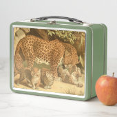 Niedliche Vintage Leopardenliebhaber Metall Brotdose (Beispiel)