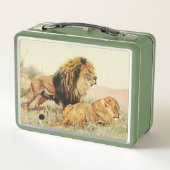 niedliche Vintage Löwenliebhaber Metall Brotdose (Rückseite)