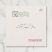 Niedliche Vintage Mail Feiertage Gefälligkeitstags Geschenkanhänger (Rückseite)