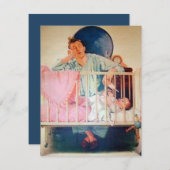 Niedliche Vintage, müde Schlaflosigkeit Vater-Kart (Vorne/Hinten)