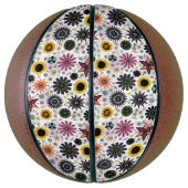 Niedliche Vintage nahtlose Blume Basketball (Vertikal)