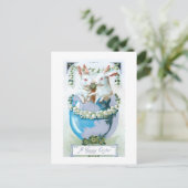 Niedliche Vintage Osterbrunnes in Ei Postkarte (Stehend Vorderseite)