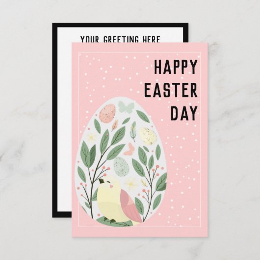 Niedliche Vintage Ostereier - Ferienkarte Einladung (Vorne/Hinten)