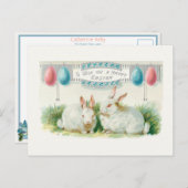 Niedliche Vintage Ostereier und Bunnies Postkarte (Vorne/Hinten)