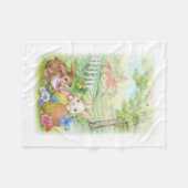 Niedliche Vintage Osterhasen Fleecedecke (Vorderseite (Horizontal))