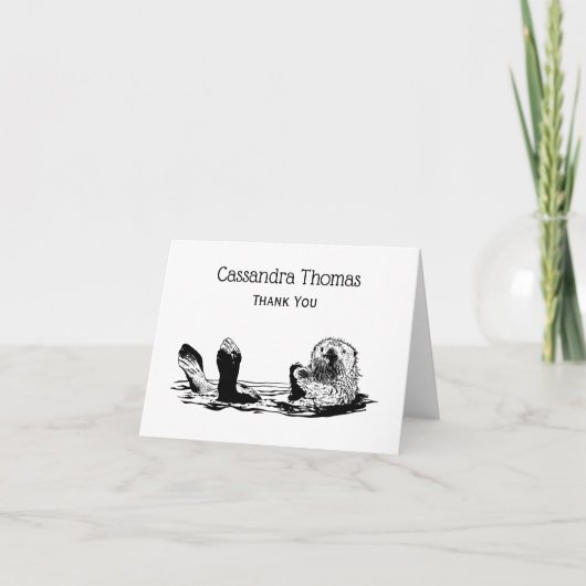 Niedliche Vintage Otter Dankeschön Karte (Vorderseite)