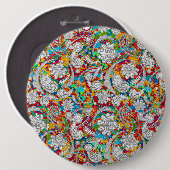 Niedliche Vintage Paisley-Muster Button (Vorne & Hinten)
