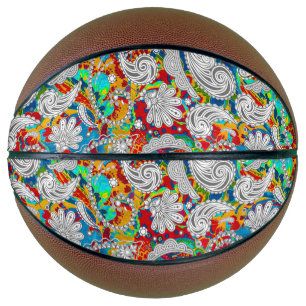 Niedliche Vintage Paisley-Muster jigsa Basketball