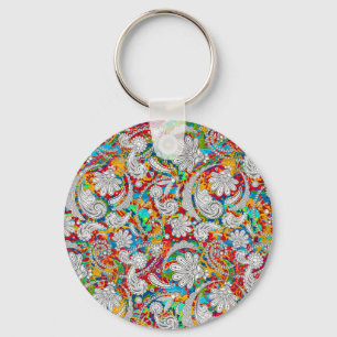 Niedliche Vintage Paisley-Muster Schlüsselanhänger