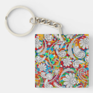 Niedliche Vintage Paisley-Muster Schlüsselanhänger