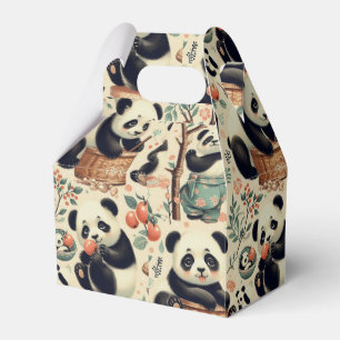 Niedliche Vintage Panda Nahtlose Malerei Geschenkschachtel