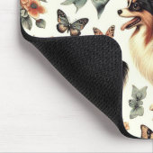 Niedliche Vintage Papillon Dog Illustration Mousepad (Ecke)