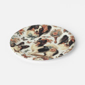 Niedliche Vintage Papillon Dog Illustration Pappteller (Schrägansicht)