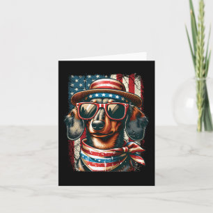 Niedliche Vintage patrotische Dackel Dog Retro 4. Karte