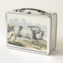 niedliche Vintage Pferdefreunde Metall Brotdose