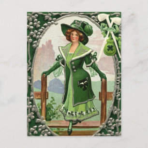 niedliche Vintage Postkarte des St. Patrick's Day