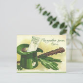 niedliche Vintage Postkarte des St. Patrick's Day (Stehend Vorderseite)
