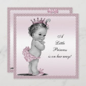 Niedliche Vintage Princess Babydusche Einladung (Vorne/Hinten)