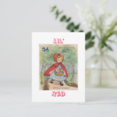 Niedliche Vintage Red Riding Hosting Postkarte (Stehend Vorderseite)