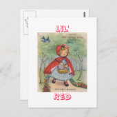 Niedliche Vintage Red Riding Hosting Postkarte (Vorne/Hinten)