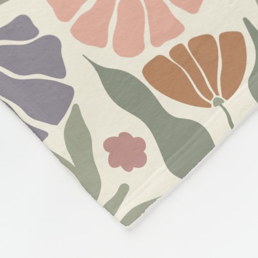 Niedliche Vintage Retro-Blume Fleece Blankon (Ecke)