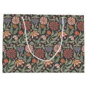 Niedliche Vintage Retro-Blume Große Geschenktasche Geschenktüte (Rückseite)