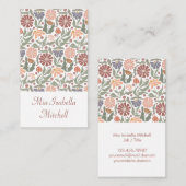 Niedliche Vintage Retro-Blume - Visitenkarte (Vorne/Hinten)