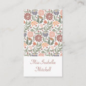 Niedliche Vintage Retro-Blume - Visitenkarte (Vorderseite)