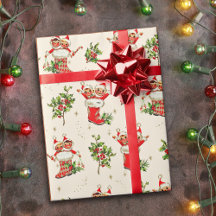 Niedliche Vintage Retro Weihnachten Rote Grüne Elf