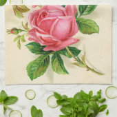 niedliche Vintage rosa Rosen Handtuch (Gefaltet)