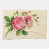 niedliche Vintage rosa Rosen Handtuch (Horizontal)