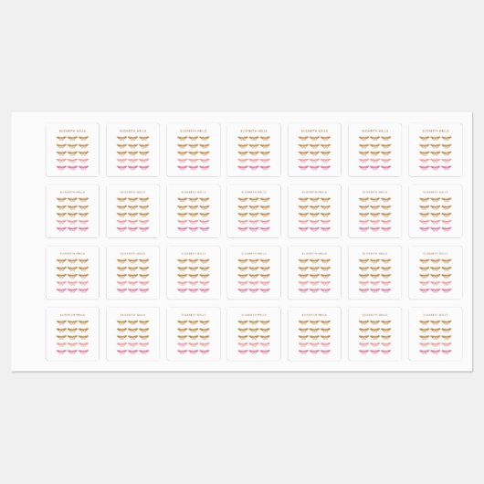 Niedliche Vintage Rosa Schmetterlingsdarstellung Etiketten (Blatt)