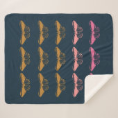 Niedliche Vintage Rosa Schmetterlingsdarstellung Sherpadecke (Vorderseite (Horizontal))