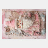 Niedliche Vintage Rosa Weihnachten Weihnachtsfeier Geschenkpapier Set (Vorderseite 3)