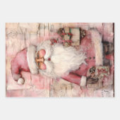 Niedliche Vintage Rosa Weihnachten Weihnachtsfeier Geschenkpapier Set (Vorderseite 2)
