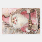 Niedliche Vintage Rosa Weihnachten Weihnachtsfeier Geschenkpapier Set (Vorderseite)