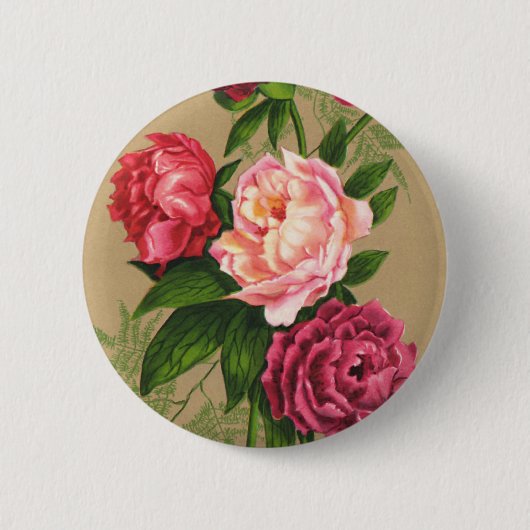 Niedliche Vintage Rosen Button (Vorderseite)