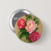 Niedliche Vintage Rosen Button (Vorne & Hinten)