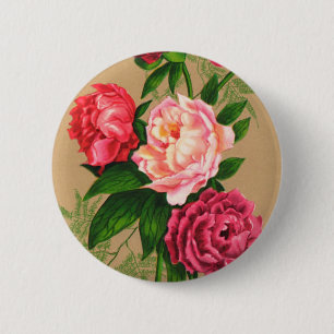 Niedliche Vintage Rosen Button