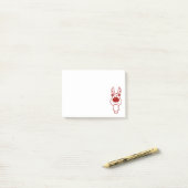 Niedliche Vintage rote Ren-Illustration Post-it Klebezettel (Auf Schreibtisch)