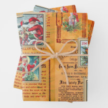 Niedliche Vintage Santas und Zeitungskollektion