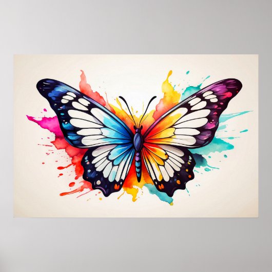 Niedliche Vintage Schmetterlingsillustrierung Dood Poster (Vorne)