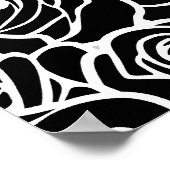 Niedliche Vintage Schwarz-Weiß-Rosen Poster (Ecke)