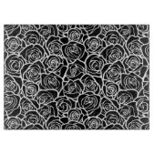 Niedliche Vintage Schwarz-Weiß-Rosen Schneidebrett (Vorderseite)