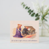 Niedliche Vintage Schweine im Konzert - Einladung (Stehend Vorderseite)