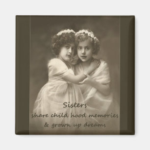 Niedliche Vintage Schwester-Liebe-Inspirational Magnet