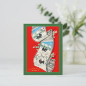 Niedliche Vintage Scottie Hunde Feiertagspostkarte (Stehend Vorderseite)