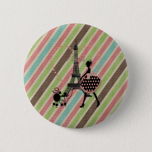 Niedliche Vintage Silhouette Button (Vorderseite)