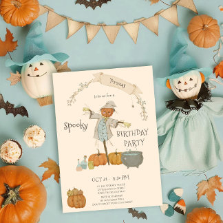 Niedliche Vintage Skarektur halloween Bash Geburts Einladung